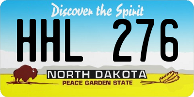 ND license plate HHL276