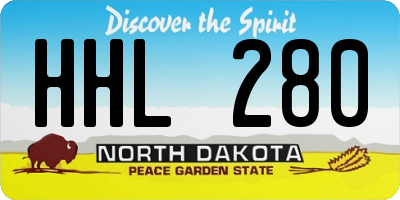 ND license plate HHL280
