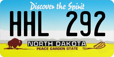 ND license plate HHL292