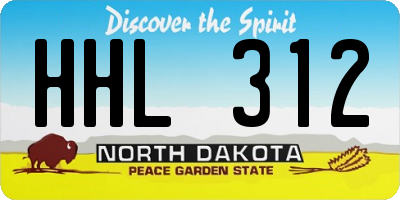 ND license plate HHL312