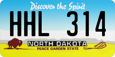 ND license plate HHL314
