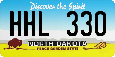 ND license plate HHL330