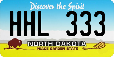 ND license plate HHL333