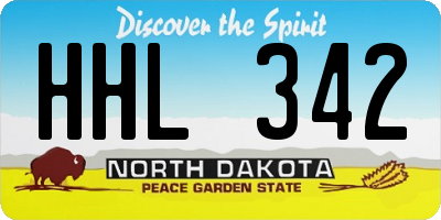 ND license plate HHL342