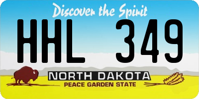ND license plate HHL349