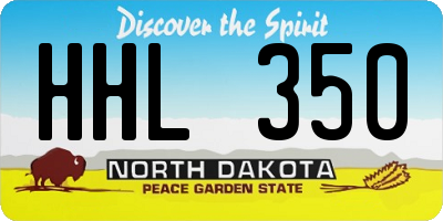 ND license plate HHL350