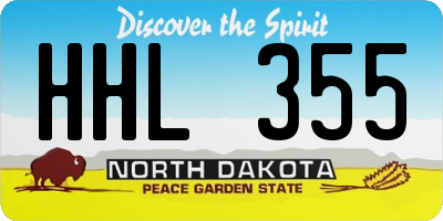 ND license plate HHL355