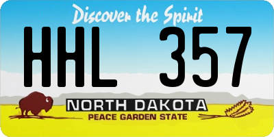 ND license plate HHL357