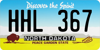 ND license plate HHL367