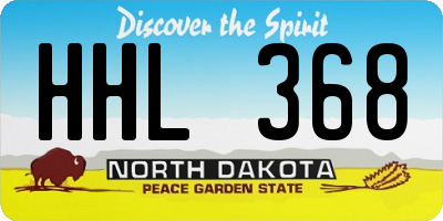 ND license plate HHL368