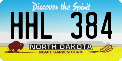 ND license plate HHL384