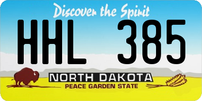 ND license plate HHL385