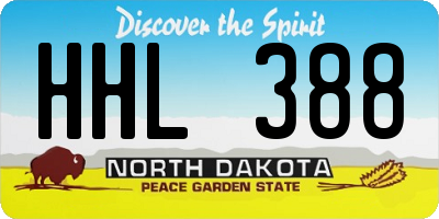 ND license plate HHL388