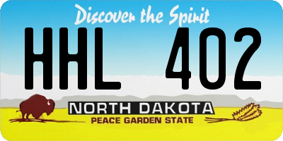 ND license plate HHL402