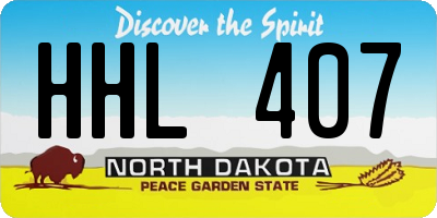 ND license plate HHL407