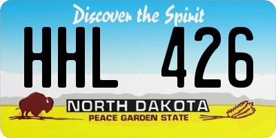 ND license plate HHL426