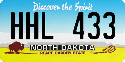 ND license plate HHL433