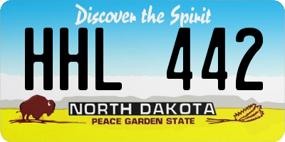ND license plate HHL442