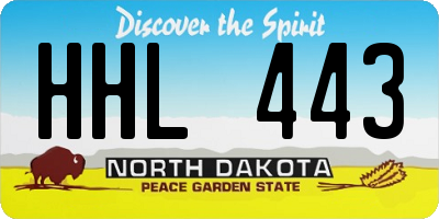 ND license plate HHL443