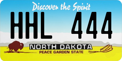 ND license plate HHL444