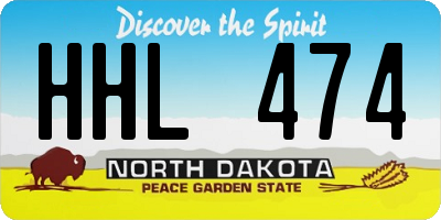 ND license plate HHL474