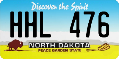 ND license plate HHL476