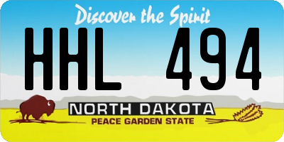 ND license plate HHL494