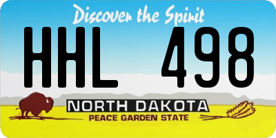 ND license plate HHL498