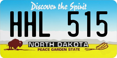 ND license plate HHL515