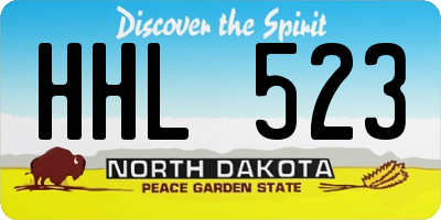 ND license plate HHL523