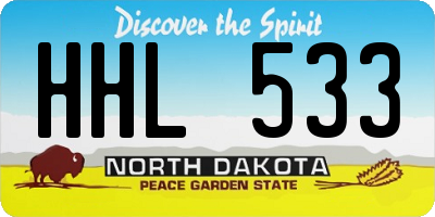 ND license plate HHL533