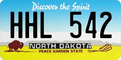 ND license plate HHL542