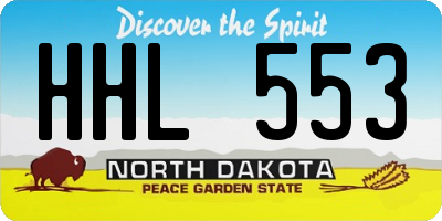 ND license plate HHL553