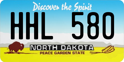 ND license plate HHL580
