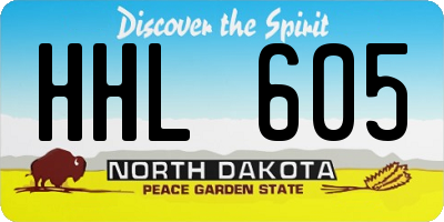 ND license plate HHL605