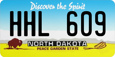 ND license plate HHL609