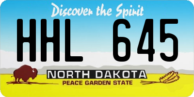 ND license plate HHL645