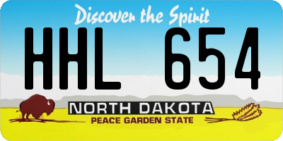 ND license plate HHL654
