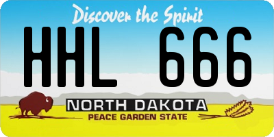ND license plate HHL666