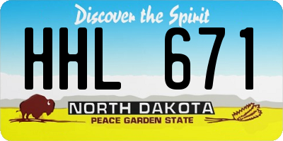 ND license plate HHL671