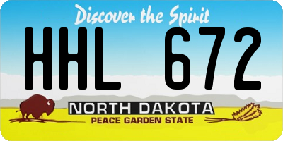 ND license plate HHL672