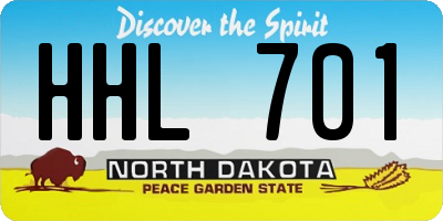 ND license plate HHL701