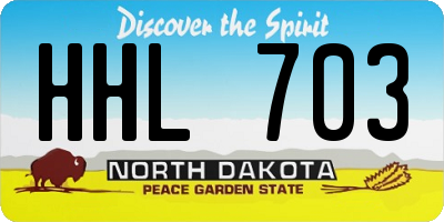 ND license plate HHL703