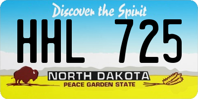 ND license plate HHL725
