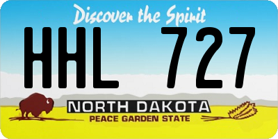 ND license plate HHL727