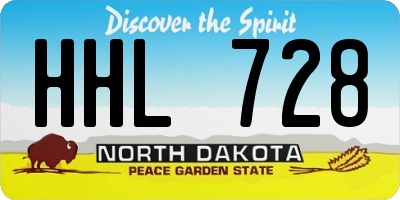 ND license plate HHL728