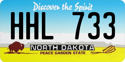 ND license plate HHL733