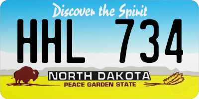 ND license plate HHL734