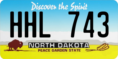 ND license plate HHL743