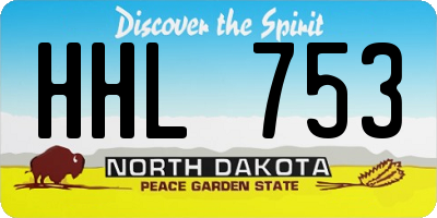 ND license plate HHL753